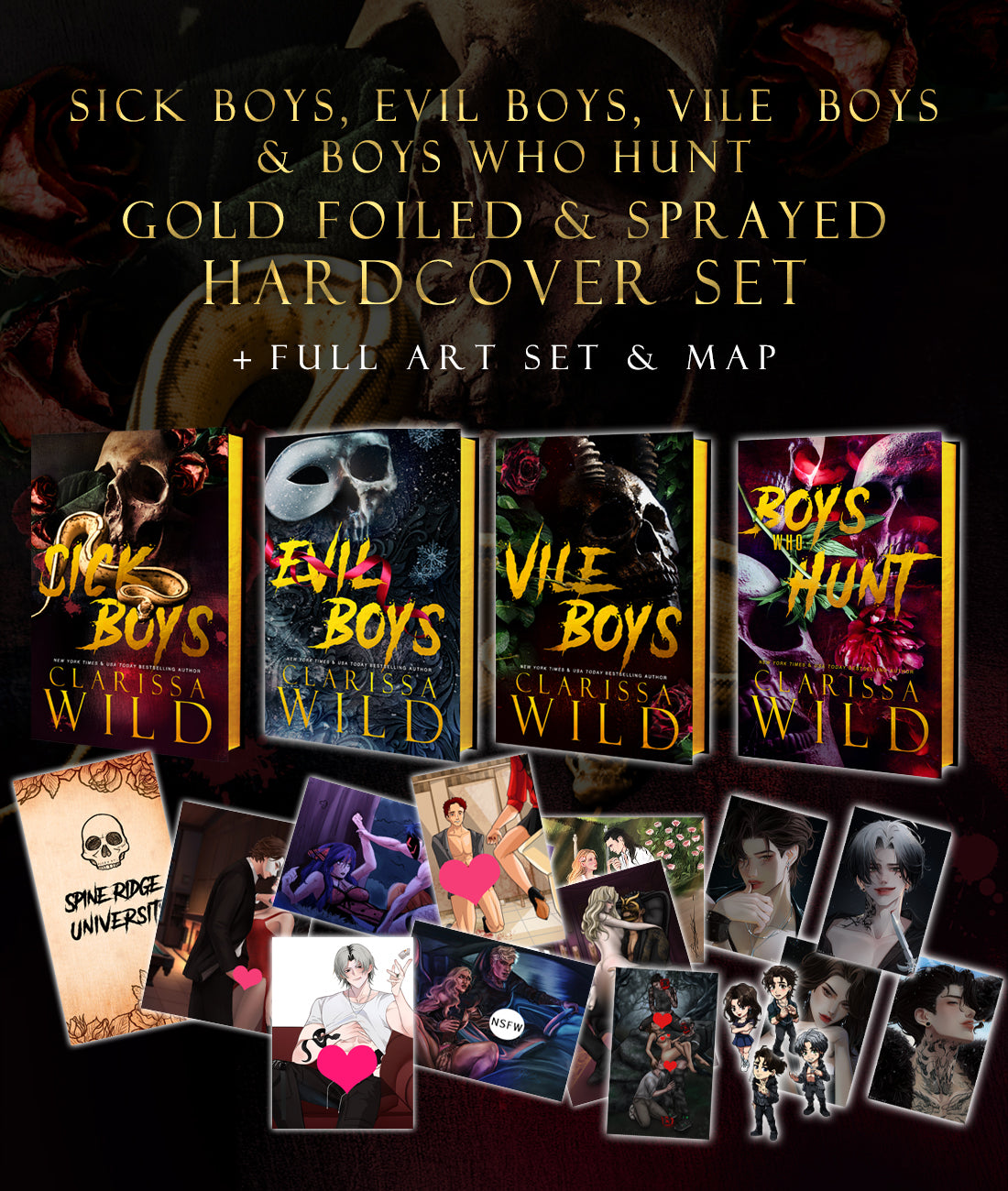 Sick Boys, Evil Boys, Vile Boys, Boys Who Hunt - GOLD FOILED & SPRAYED Special Edition